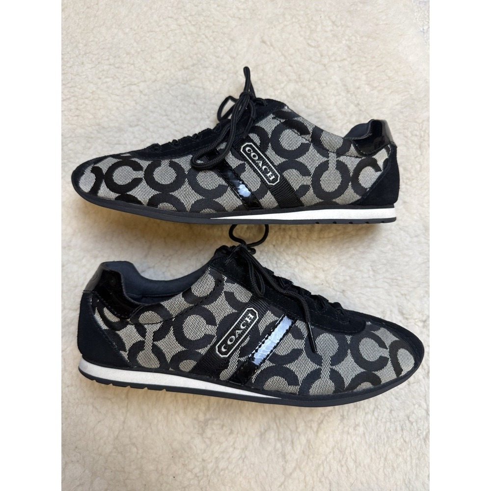 Vintage Y2K Coach Kathleen Signature Sneakers Monogram Jacquard Women's 8M Q511